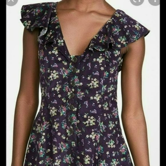 Free People Violet Visions Floral Romper -S - Picture 6 of 9